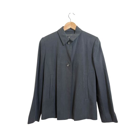 Vintage Women's Banana Republic Gray 100% Silk Button Front Jacket Size 4 - Picture 1 of 13